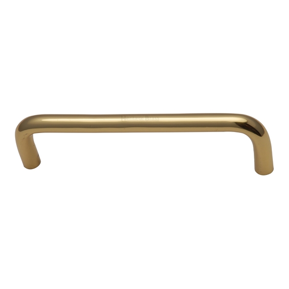 C2155 96-PB • 096 x 105 x 32mm • Polished Brass • Heritage Brass D-Pattern 08mm Ø Cabinet Pull Handle